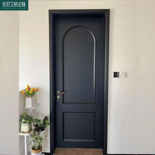 免费调色法式黑色卧室房间室内门实木烤漆平开全套包安装卧室门