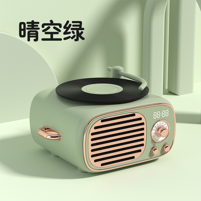 レトロD12K歌bluetoothスピーカーカード多機能音響シンプルなミニマイク充電携帯スピーカー|undefined