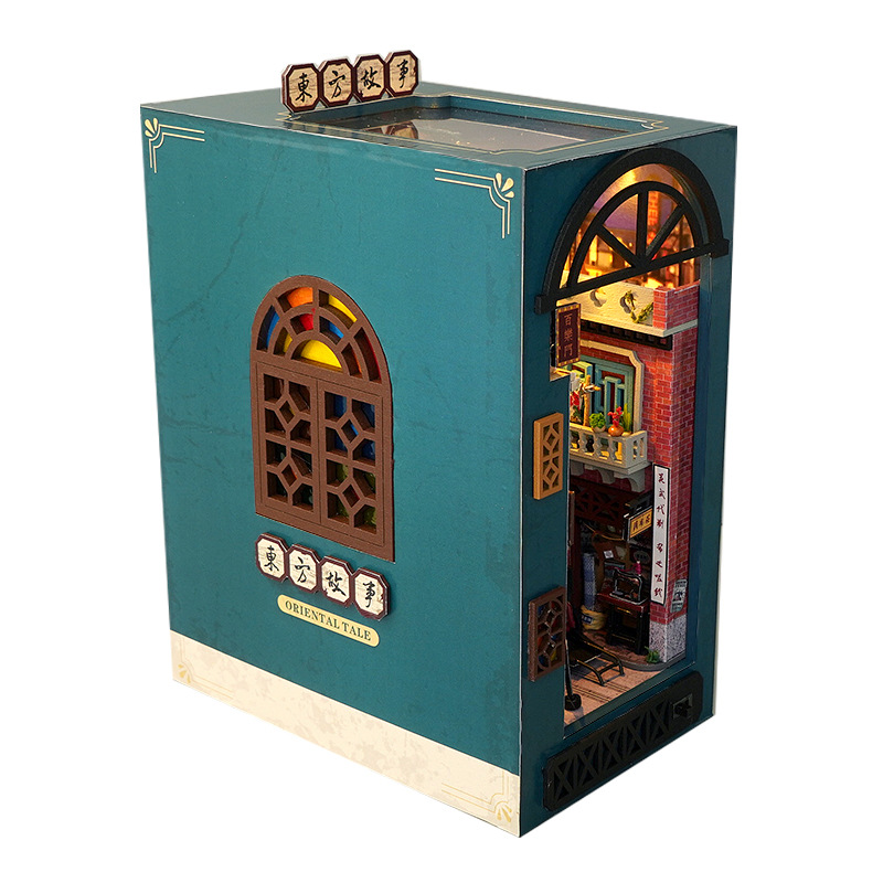 Tianyudi Cabina Book Stand TC37 Historias orientales Modelo de ensamblaje manual Qixia regalo de cumpleaños miniatura tridimensional