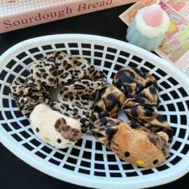 秋冬新款豹纹kitty发圈毛绒发绳头绳可爱发饰少女马尾丸子头皮筋