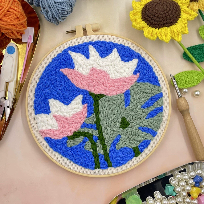 Новый набор материалов для DIY вышивки игла П poke embroidery материал сумка Punch Needle & Rug Punch игла для вышивания крестом клиент,