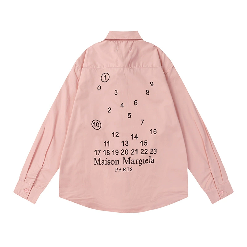 Кроссборд Maison Margiela MM6 свободно печатный буква длинный рукав рубашка для мужчин и женщин