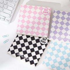 Ins-style checkered square thick minimalist grid notebook memo book side-flip high-end fresh handmade diary