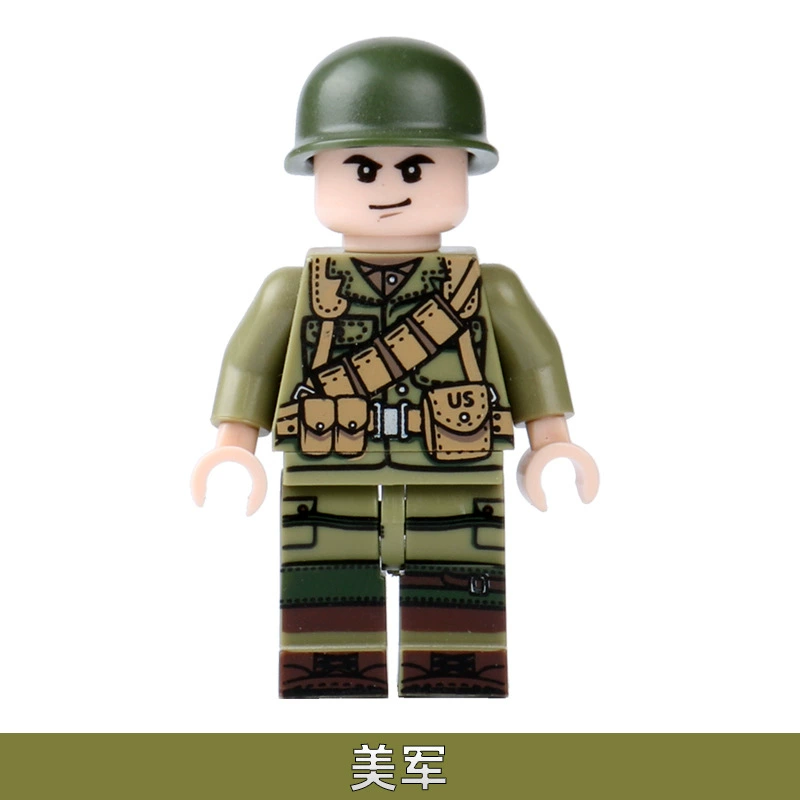 Трансграничные сторонние военные строительные блоки Второй мировой войны Солдаты США Одиночная упаковка Солдаты Игрушки с мелкими частицами Сборка подарков