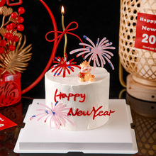 2026新年蛋糕装饰礼花亚克力俏皮灯笼小马摆件元旦跨年烘焙装扮