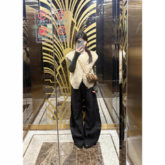 秋冬季休闲宽松无袖坎肩上衣韩系感加厚保暖羊羔毛马甲外套女