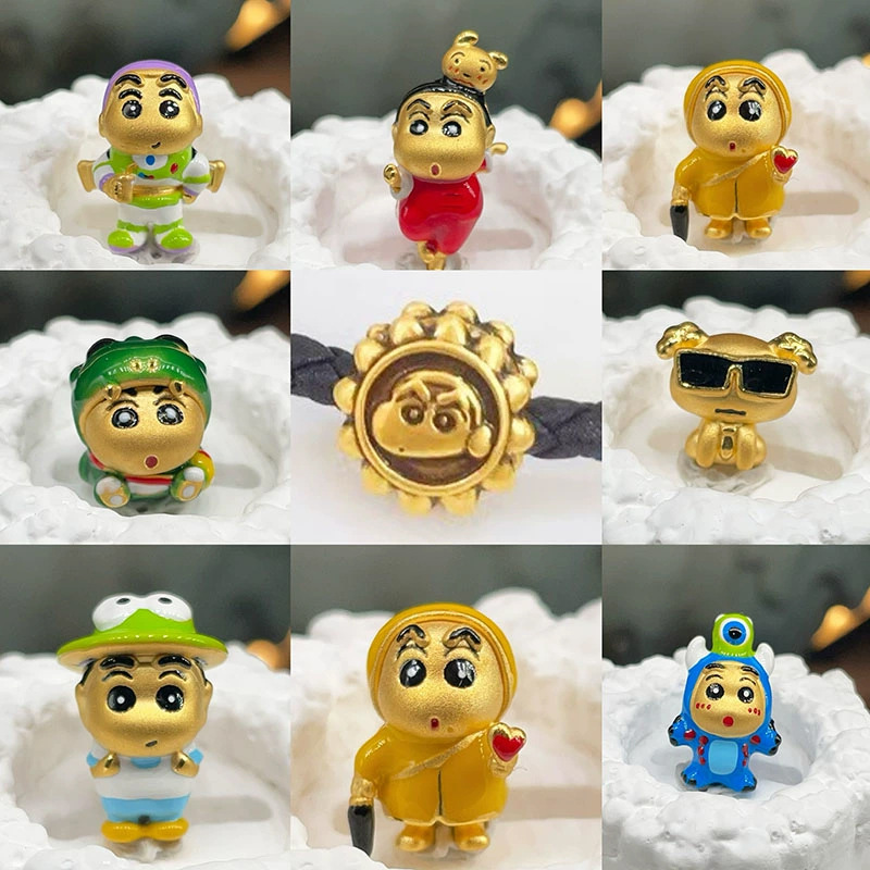 Crayon Xiaoxin Series Sunflower Xiaoxin Transfer Beads Road Hole Bracelet Imitation Gold Beads Beads