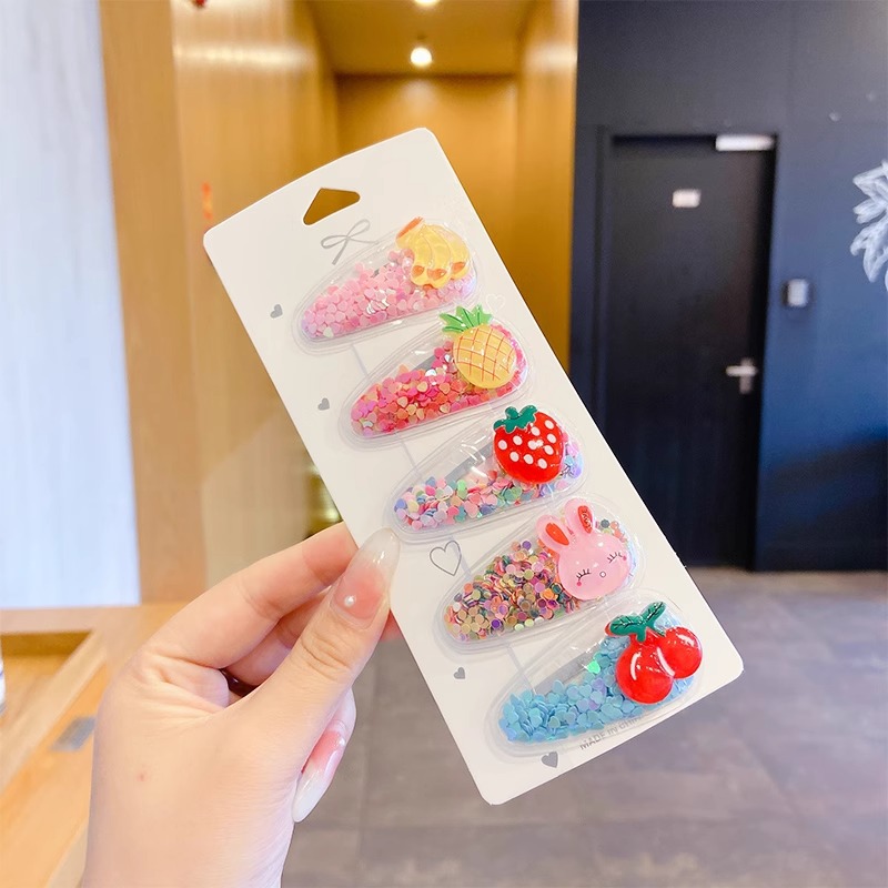 Caricatura encantadora pinza de pelo japonesa mujer lateral roto cabello de una palabra pinza de cabello para niños pequeños pinza de cabello de boca de pato