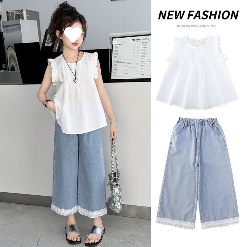 2025夏装新款套装夏季女童儿童牛仔洋气娃娃女孩阔