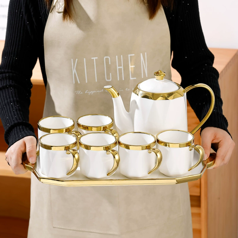 Набор чашек для воды, доступный чайник в роскошном стиле, набор для воды, чайник, чашка для чая, гостиная, бытовой чайник в европейском стиле, керамический чайный сервиз