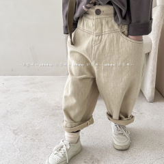 2024 Children's Spring Outfit New Arrival - Korean Style Washed Cotton Harem Pants for Girls - Casual Pants - Item No. 122521