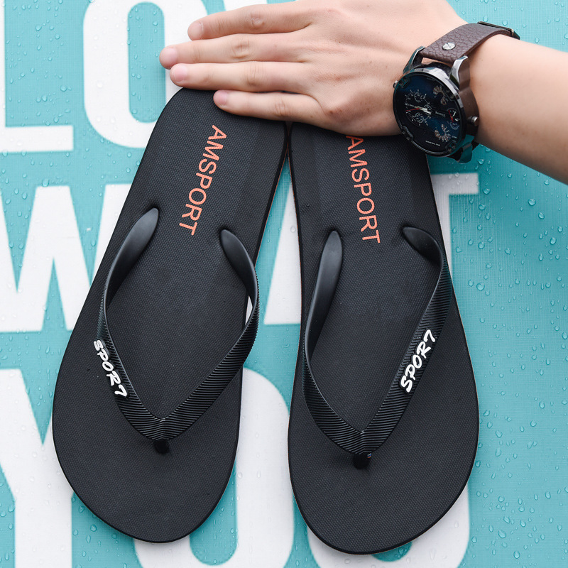 Straits Tiger Casual Home Flip-Flops Beach All-Match Solid Color Slippers Men's Daily Outdoor Summer Flat Hair