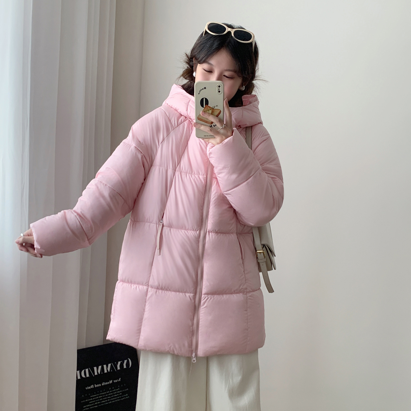 2025 invierno nueva ropa de algodón de moda con capuzas de mujer suelta chaqueta de algodón largo y medio puff abrigo de algodón grueso resistente al frío image 8