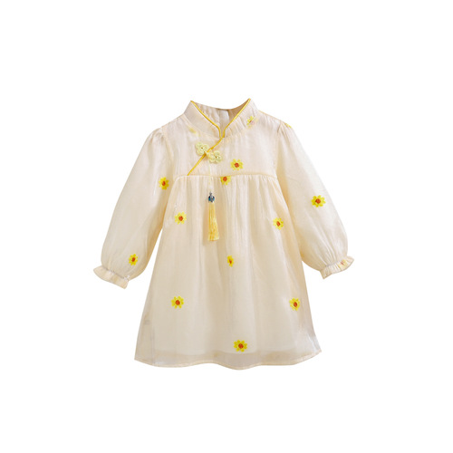 Girls dress spring and autumn new style baby girl Chinese style Hanfu cheongsam children's princess dress