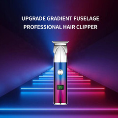 Amazon Cross-border Gradient Color LED LCD Digital Electric Hair Cutter with Two-Speed Variable Frequency Electric Razor
