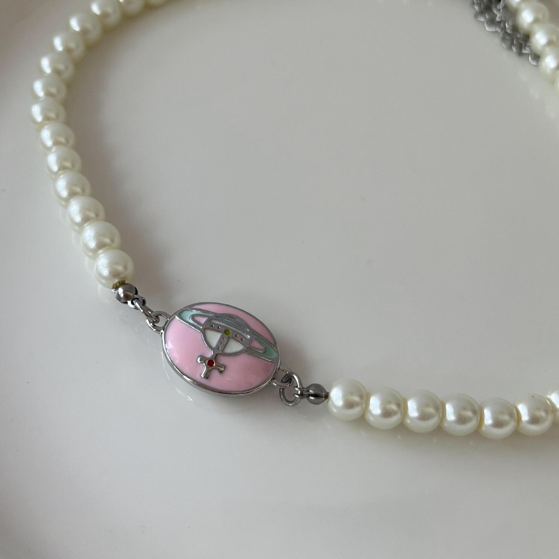 Womenu0027S Sweet and Cool Style Planet Imitation Pearl Alloy Necklace Necklaces