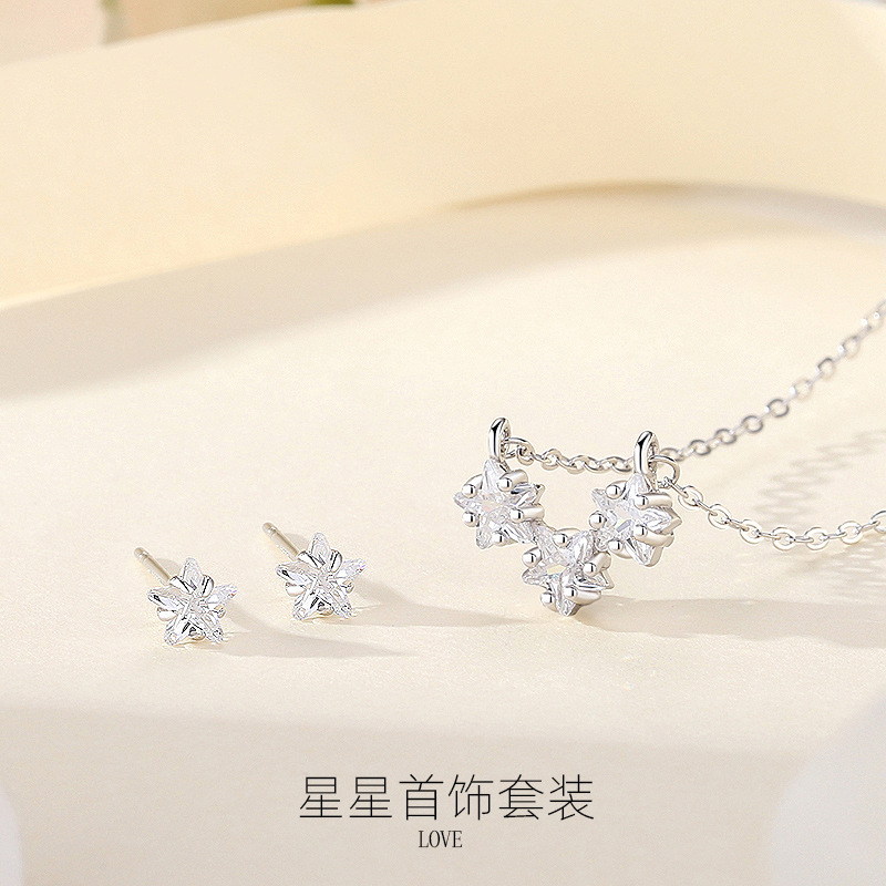 999 accesorios de collar de estrella de cinco puntas de plata de pie