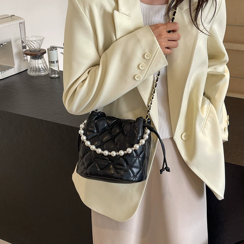 Изысканная маленькая сумка из жемчуга, сумка на одно плечо, в стиле Chanel