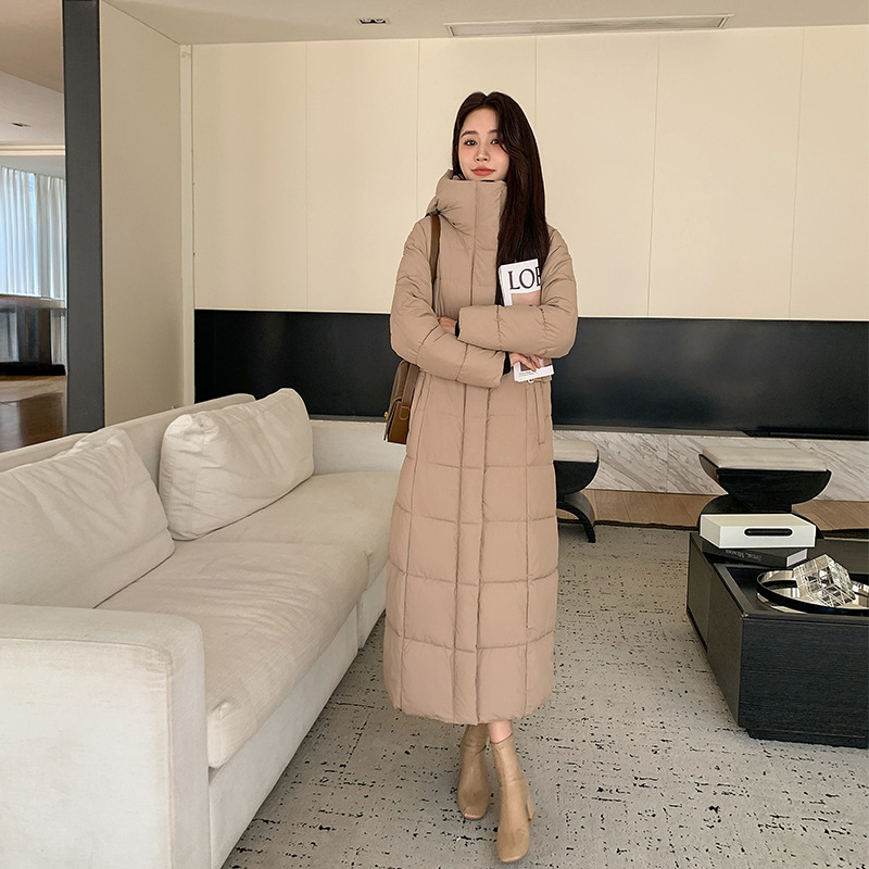 加长款羽绒棉服女2025冬季新款棉衣感炸街过膝到脚踝加厚棉袄外套|undefined
