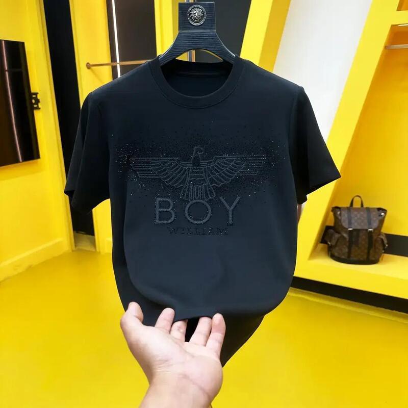 夏の新作ラウンドネックメンズ半袖Tシャツ、多用途カジュアルファッショントレンド、高品質重工業ファッション|undefined