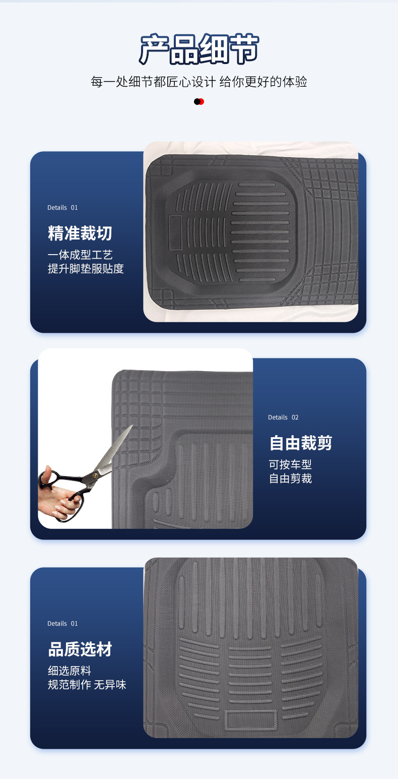 Source Manufacturer Tpe Car Floor Mats, Universal and Customizable, Suitable for Various Car Models, Water-Resistant and Durable Car Interior Accessories