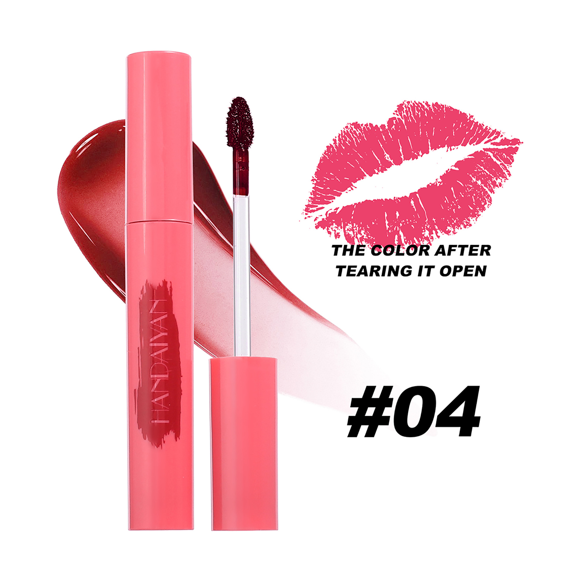 Transfronterizo lágrima esmalte de labios 6 colores lápiz labial Handaiyan mate esmalte de labios niebla de color de fondo lágrima esmalte de labios image 10
