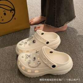 eva洞洞鞋女款夏季海边沙滩凉鞋情侣户外防滑防臭厚底拖鞋男外穿