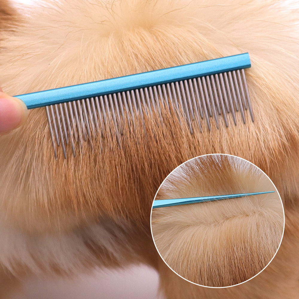 Peine para mascotas, peine, peine para cabello flotante, peine de cola larga y corta, peine para perros, peine para cabello, peine para gatos de acero inoxidable