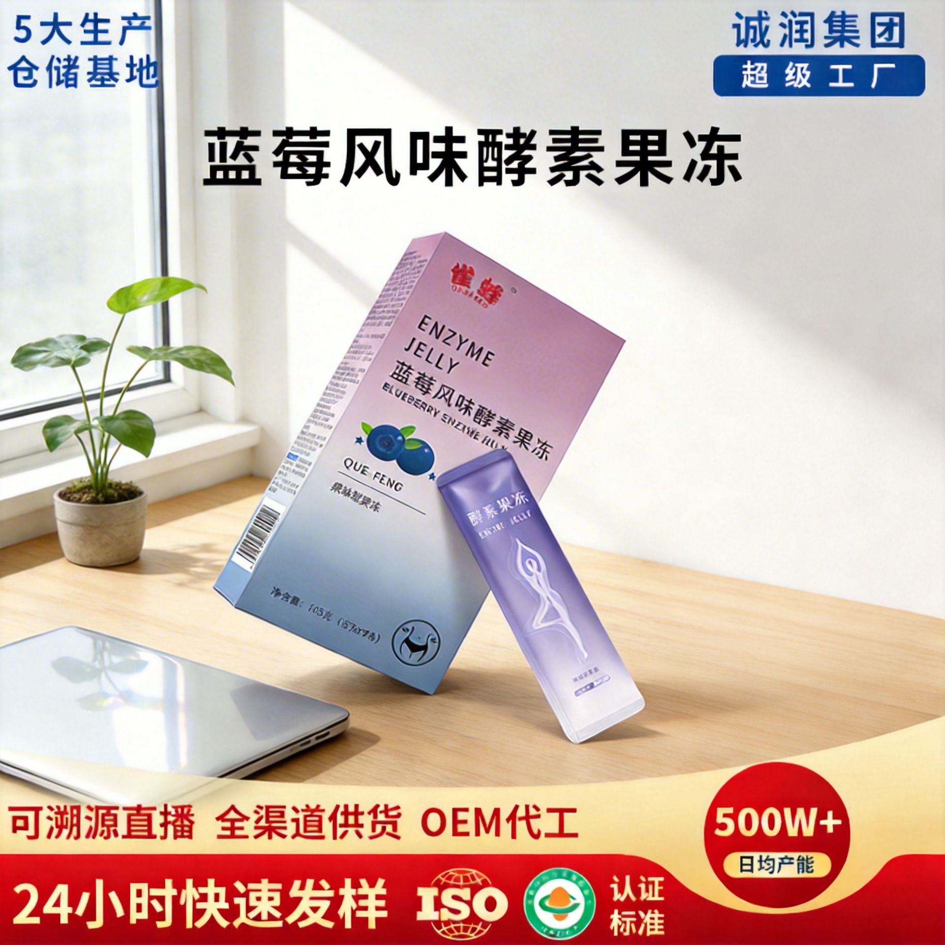 In-Stock Fermented Enzyme Jelly, Prebiotic White Kidney Bean Fruit and Vegetable Jelly Wholesale, Probiotic Blueberry Enzyme Jelly