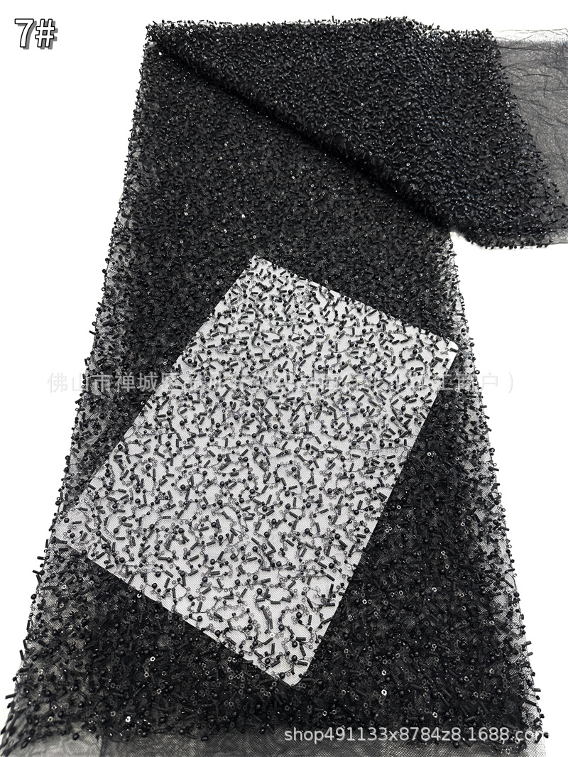 Polvo de oro rociado pieza de tubo de arroz pieza de tela bordada moda fresca vestido de moda gorra de tela de malla sequinada