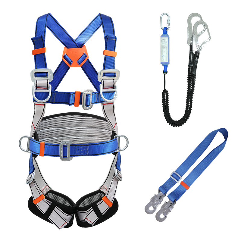 Blue gray + double rope buffer large hook + fence strap