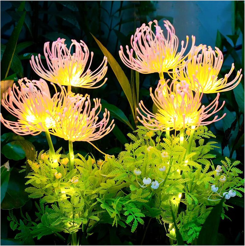 Solar-Powered Led Lawn Lights with Spider Lily Design, Outdoor Garden Lights, Decorative String Lights, Solar Energy-Saving Solar-Powered Led Lawn Lights with Spider Lily Design, Outdoor Garden Lights, Decorative String Lights, Solar Energy-Saving