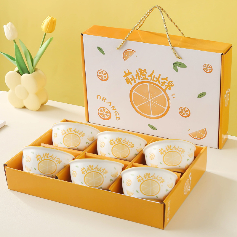 卸売ギフトボウルと食器セット青と白の磁器ボウルセット家庭用ボウルセットセラミックボウルリターンギフト食器食器ギフトボックス|undefined