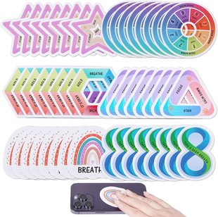 6 Pack Decompression Stickers Student Anxiety Sensory Stickers Calm Stripe Stickers Sensory Items Fingertip Stickers
