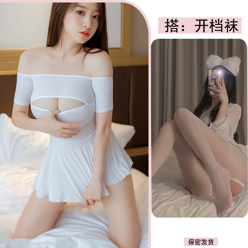 흰색 + 흰색 오픈 양말
