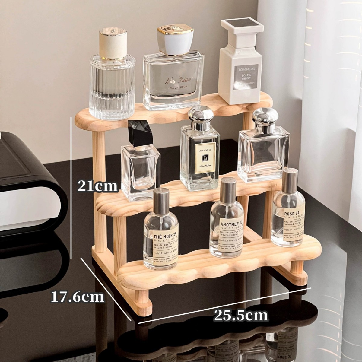 デスクトップ香水階段棚実木棚茶道具置物コーヒーカップ収納化粧品木製展示棚