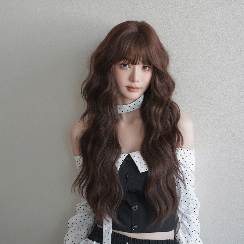 Cross-Border New Product Wig for Women, Long Curly Hair, 2026 Synthetic Fiber, Full Head Cover, Matte High-Temperature Fiber, High-Quality Wig Cross-Border New Product Wig for Women, Long Curly Hair, 2026 Synthetic Fiber, Full Head Cover, Matte High-Temperature Fiber, High-Quality Wig