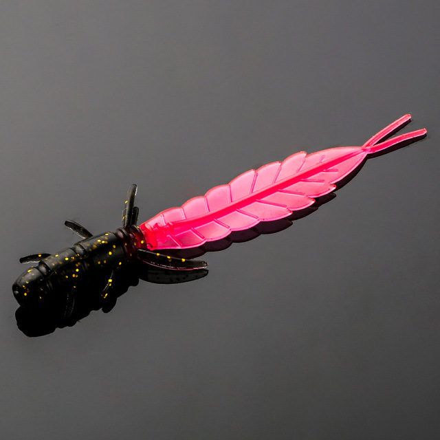 Luya cebo suave miniatura de dos colores aguja cola 5 piezas 75mm/1,3G falso cebo raíz pesca bajo mandarín fábrica de pescado al por mayor