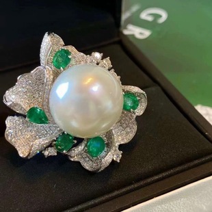 Hong Kong Natural Pearl Set 925 Silver Pearl Ring Earrings Pendant Three-Piece Set with Colorful Treasure Feel