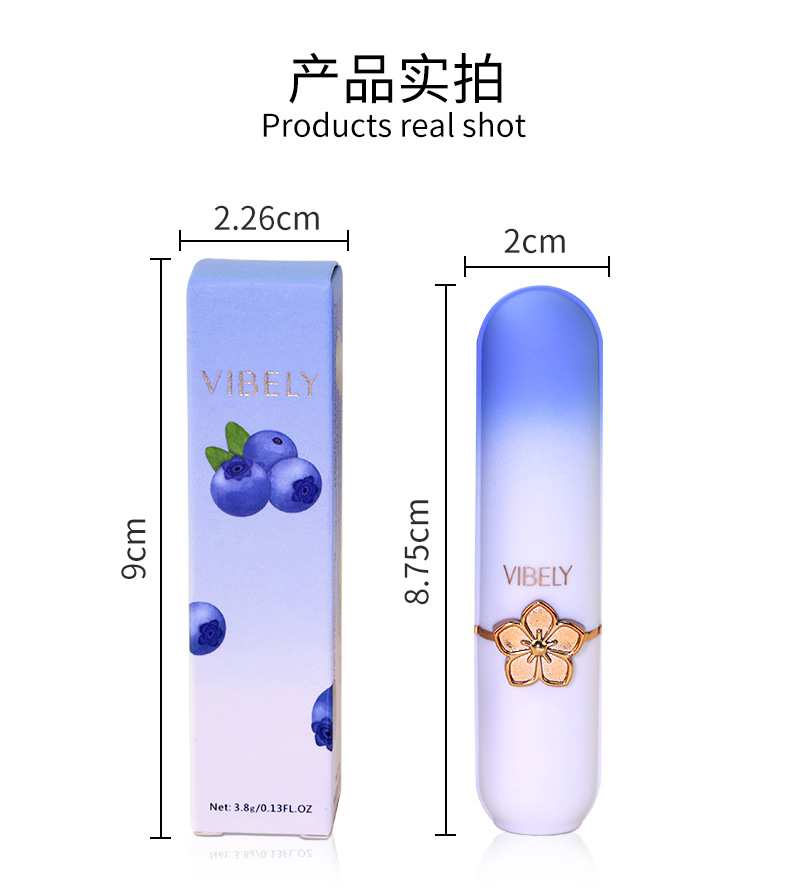 VIBELY Personalized Moisturizing Color-changing Lip Balm Anti-dryness and Cracking Fruit-Flavored Healthy Lip Balm Cross-border Makeup undefined