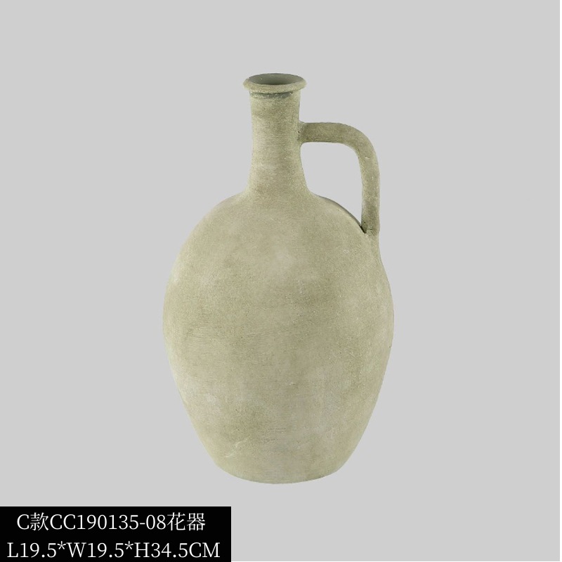 寂しい風のモランディ色の陶磁器の花瓶の家庭の見本の部屋の民宿の食卓の柔らかい服の乾いた花の器の装飾の置物