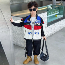 男童秋装外套2025新款男宝宝机车服痞帅炸街开衫春秋款儿童夹克衫