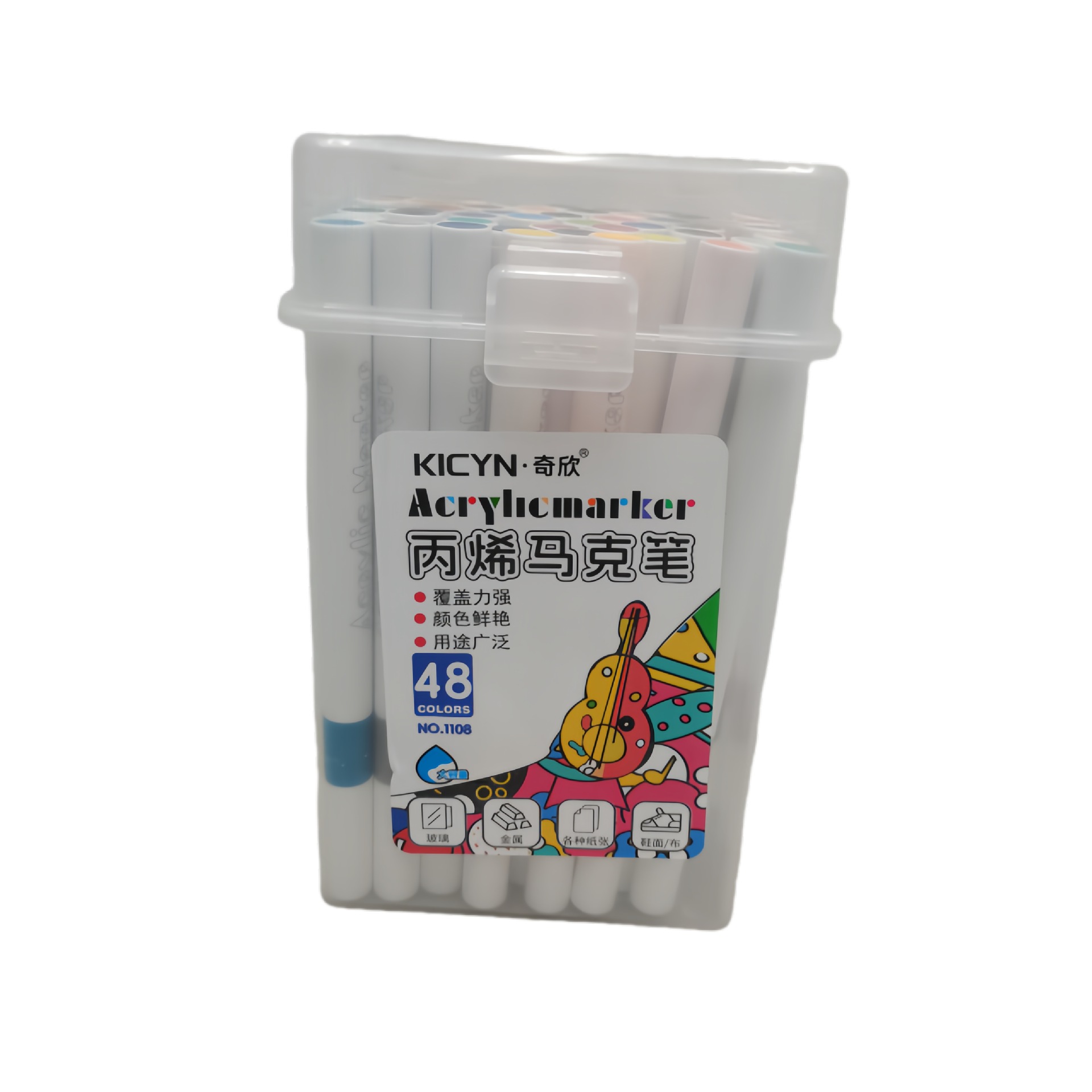 Pluma de marca acrílica de 48 colores