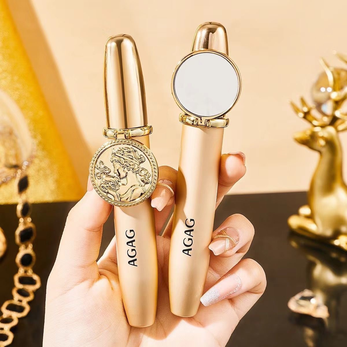Agag Free Double Curling Mirror Mascara Waterproof and Sweat-Proof, Non-Smudged, Long, Thick and Curling, Non-Smudged Makeup Wholesale