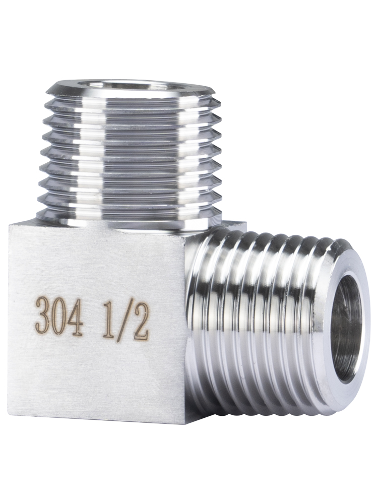 304 acero inoxidable de alta presión engrosado codo de alambre interno y externo doble hilo de diente interno y externo 90 grados ángulo recto doblado 4 puntos medidor de presión