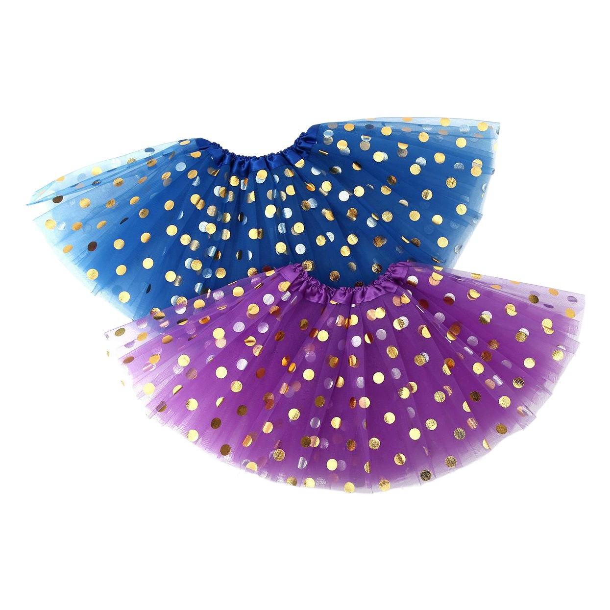 Юбка-пачка в европейском и американском стиле для взрослых, сетчатая, с золотой фольгой, трехслойная, полудлинная, для танцев, с широким подолом, в детском стиле
