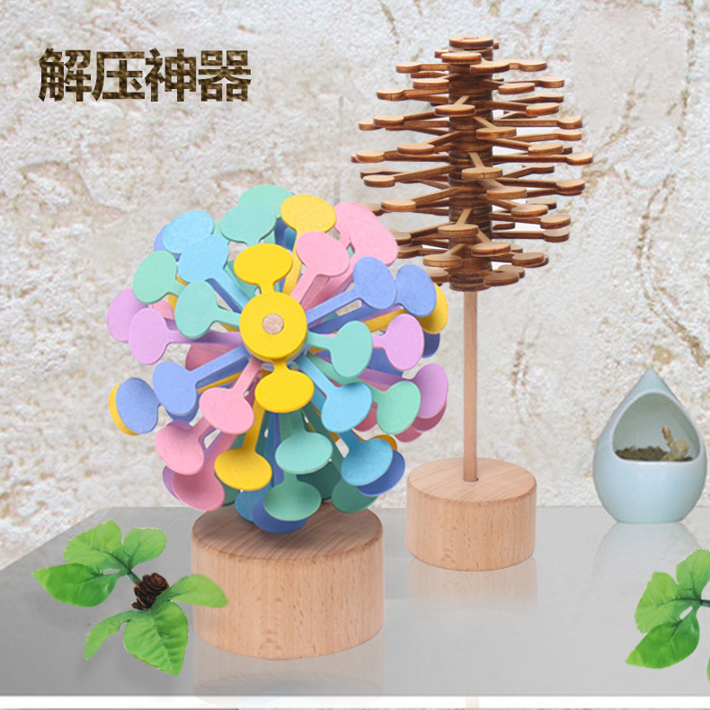 Madera giratoria Lollipop SERIE DE Fei decoración creativa descompresión artefacto giroscopio TikTok mismo estilo juguete para niños
