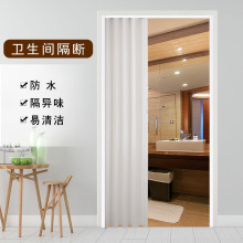 pvc折叠门 推拉门免打孔自装客厅厨房隔断商铺隐形伸缩简易临时门