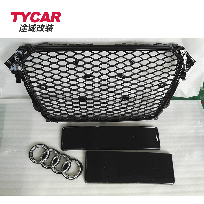 Aplicable a 13-16 b8.5 Audi A4 modificado RS4 malla media panal rejilla de admisión parachoques decoración Accesorios image 3