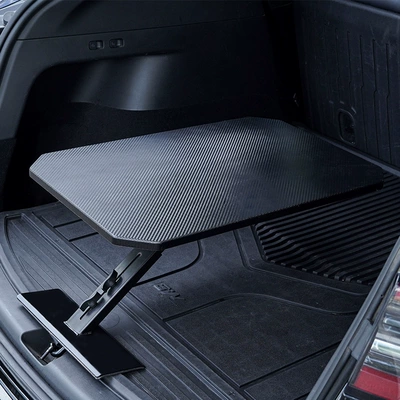 Car-Mounted Small Table Board, Trunk Solid Wood Carbon Fiber Pattern Table Board, Car Camping Dining Table, Portable Quick-Install Small Tea Table (Car table board) - trunk-table